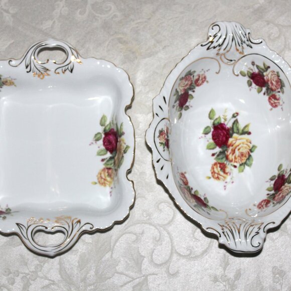 Vintage Floral Ceramic Dish Set - Picture 1 of 9